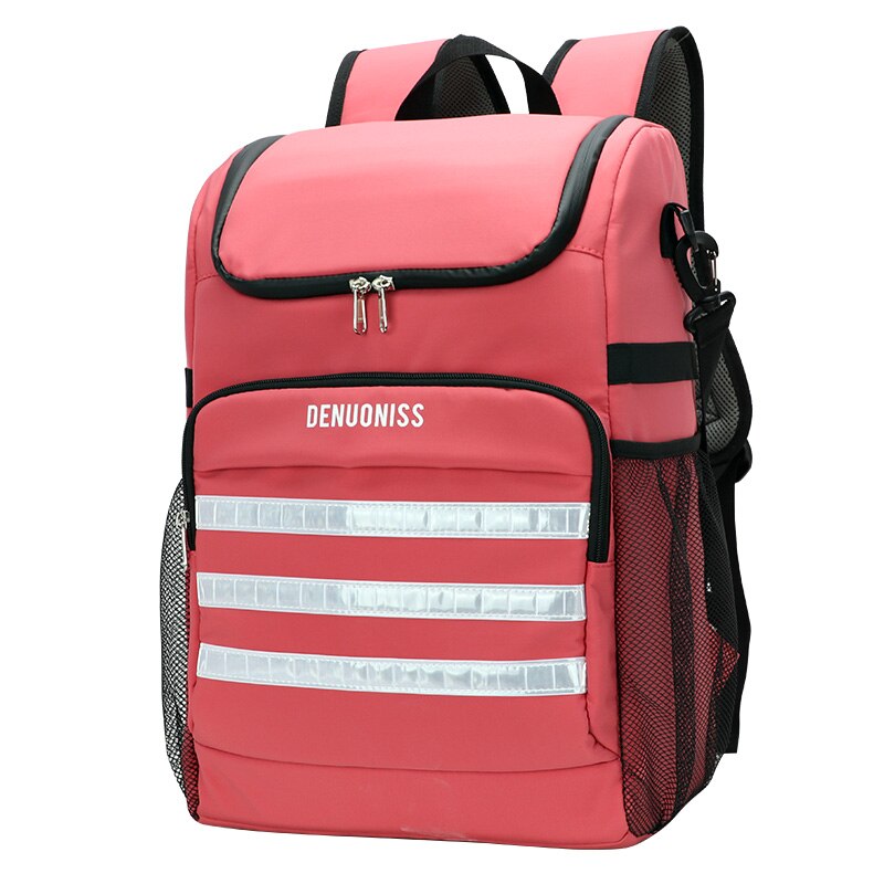Sac à Dos Isotherme Rouge avec Bandes Réfléchissantes,  sac à dos isotherme professionnel