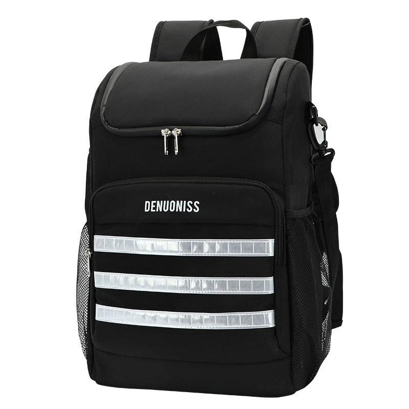 Sac à Dos Isotherme Noir avec Bandes Réfléchissantes,  sac a dos isotherme 30l