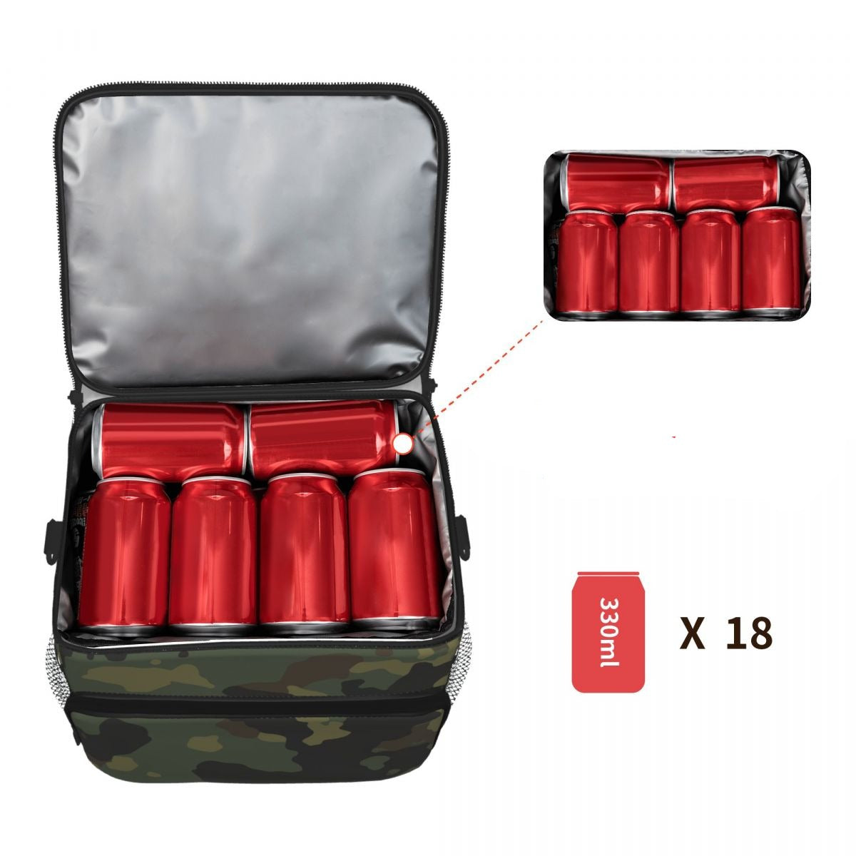 Grand Sac Isotherme Souple Camouflage Militaire,  sac isotherme chaud